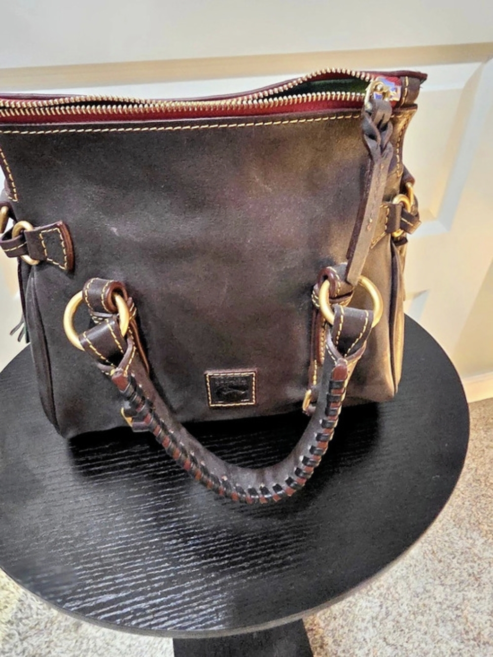Dooney & Bourke Micro Florentine Leather Satchel Brown Tmoro  Shoulder Bag